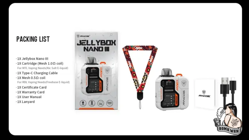 สินค้าภายในกล่อง jellybox nano 3