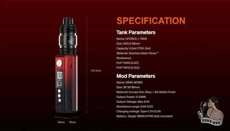 รายละเอียด Drag m100 s