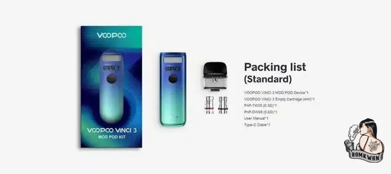 สินค้าภายในกล่อง voopoo vinci 3