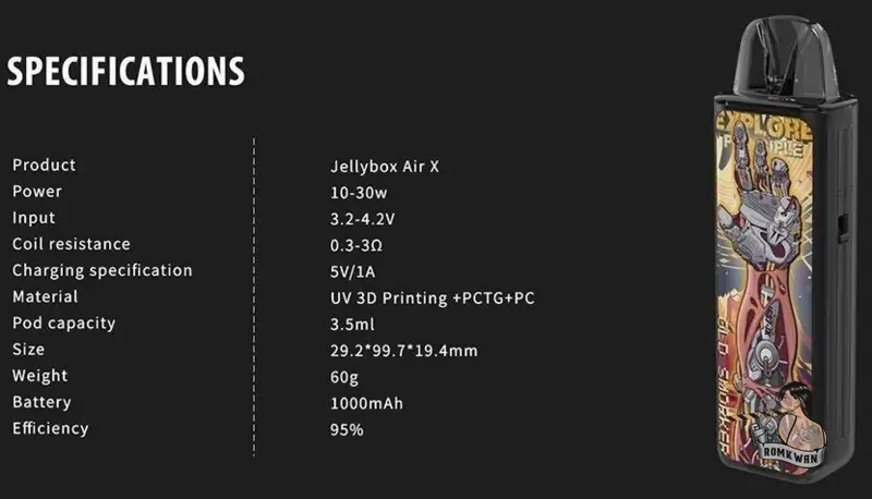 รายละเอียดตัวเครื่อง Jellybox air x
