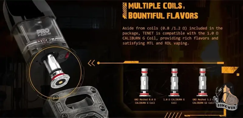 Uwell Caliburn TENET ใช้งานคอยล์ได้ยาวนาน รีดกลิ่นชัด