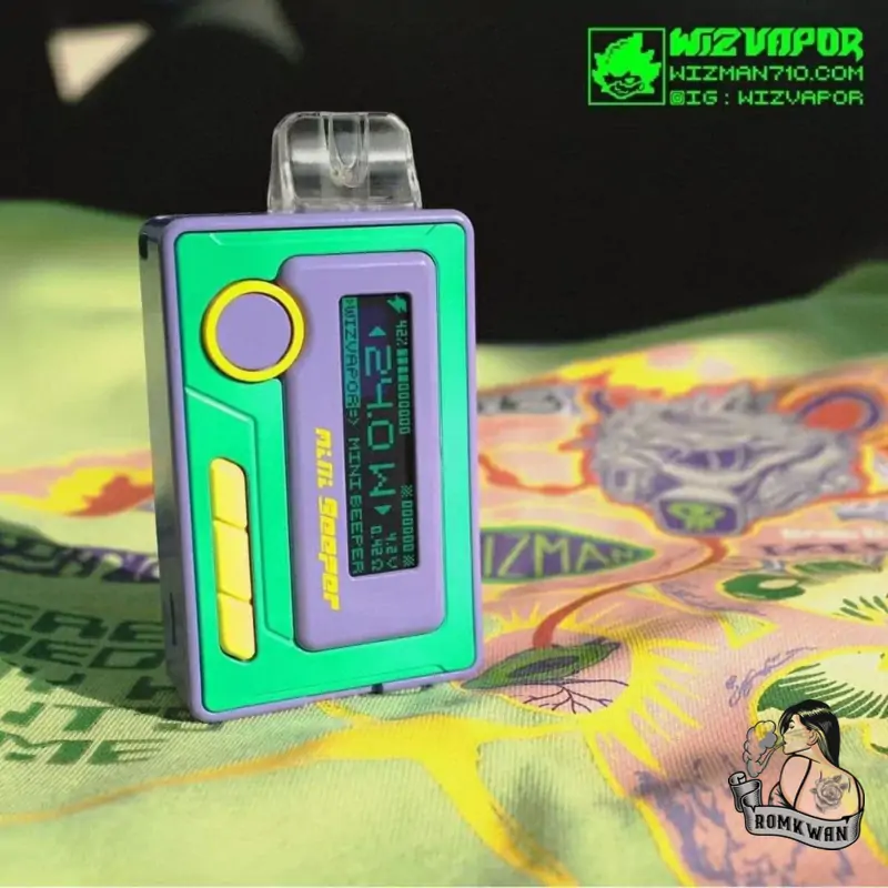 พอตบุหรี่ไฟฟ้า Mini beeper สีม่วงเขียว