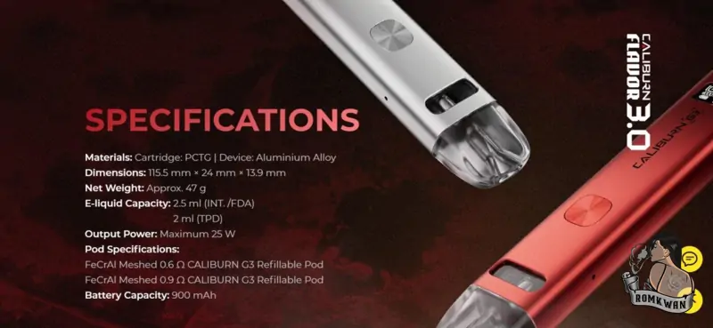 รายละเอียดสินค้า caliburn g3