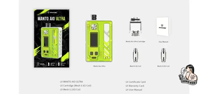 ของในกล่อง บุหรี่ไฟฟ้า manto aio ultra