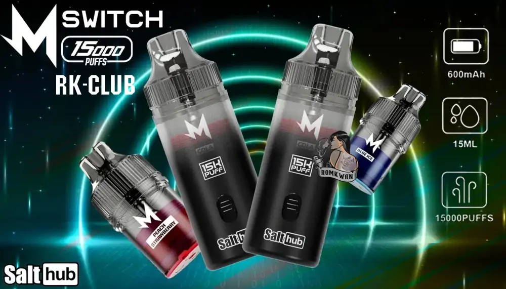 M switch 15000 puffs รุ่นใหม่ พอตใช้แล้วทิ้ง