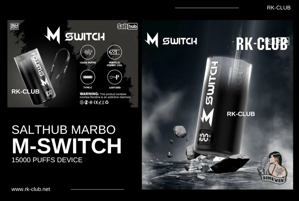 m switch 15000 puffs new disposable pod by salthub