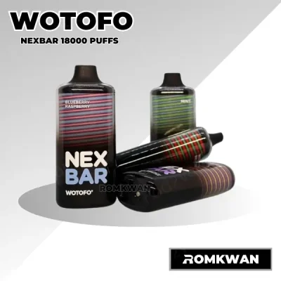 พอตใช้แล้วทิ้ง ทรงเหลี่ยม ฟีลดูดดีเยี่ยม wotofo nexbar 18000 puffs